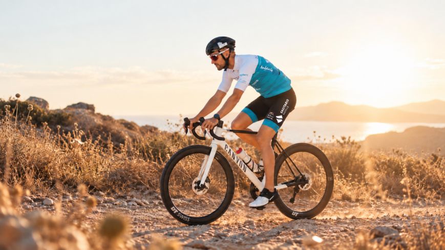 Cyclist exploring Menorca by bike during a fall getaway