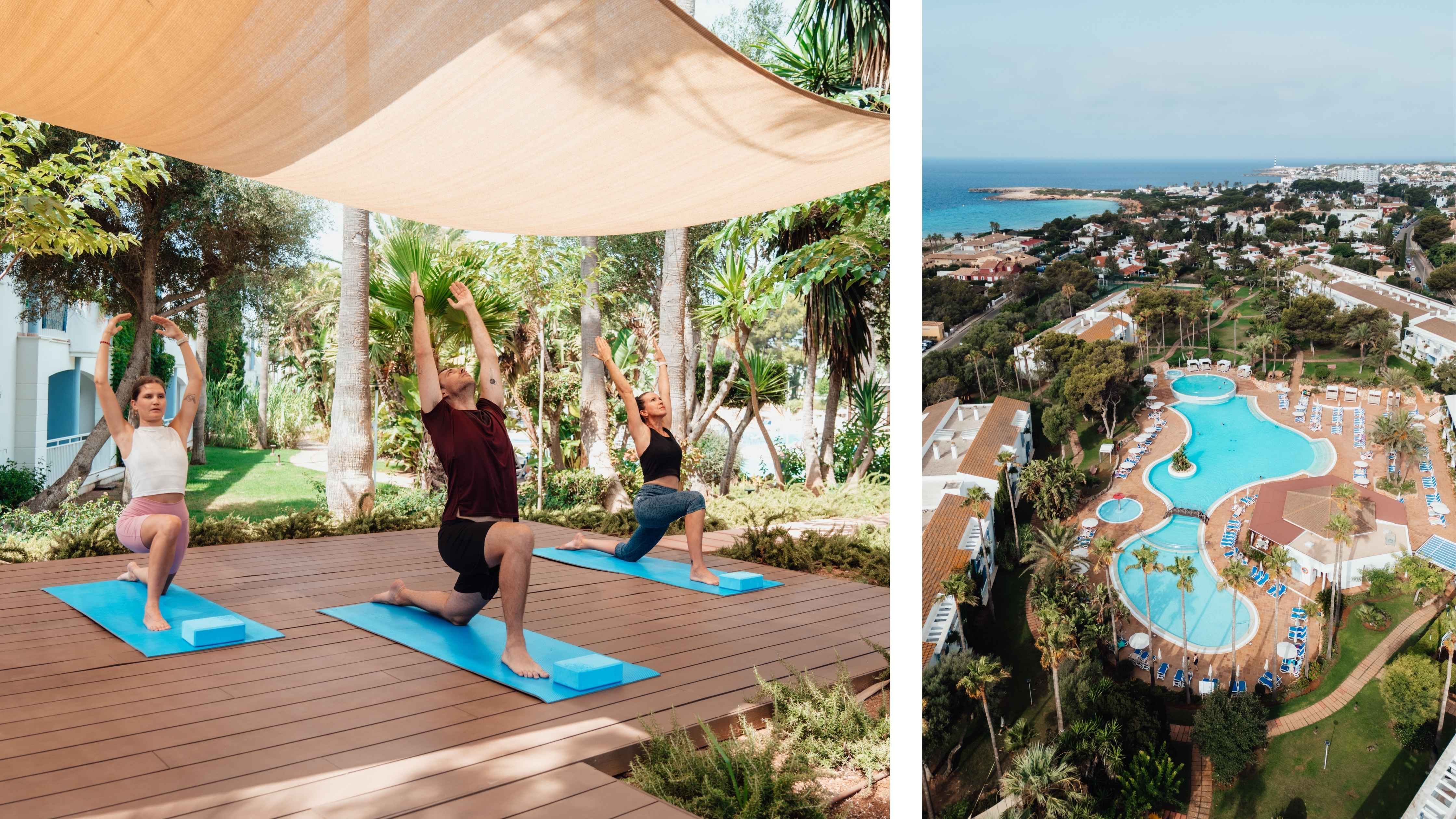 Clase de yoga en Menorca en Sagitario Princesa Playa