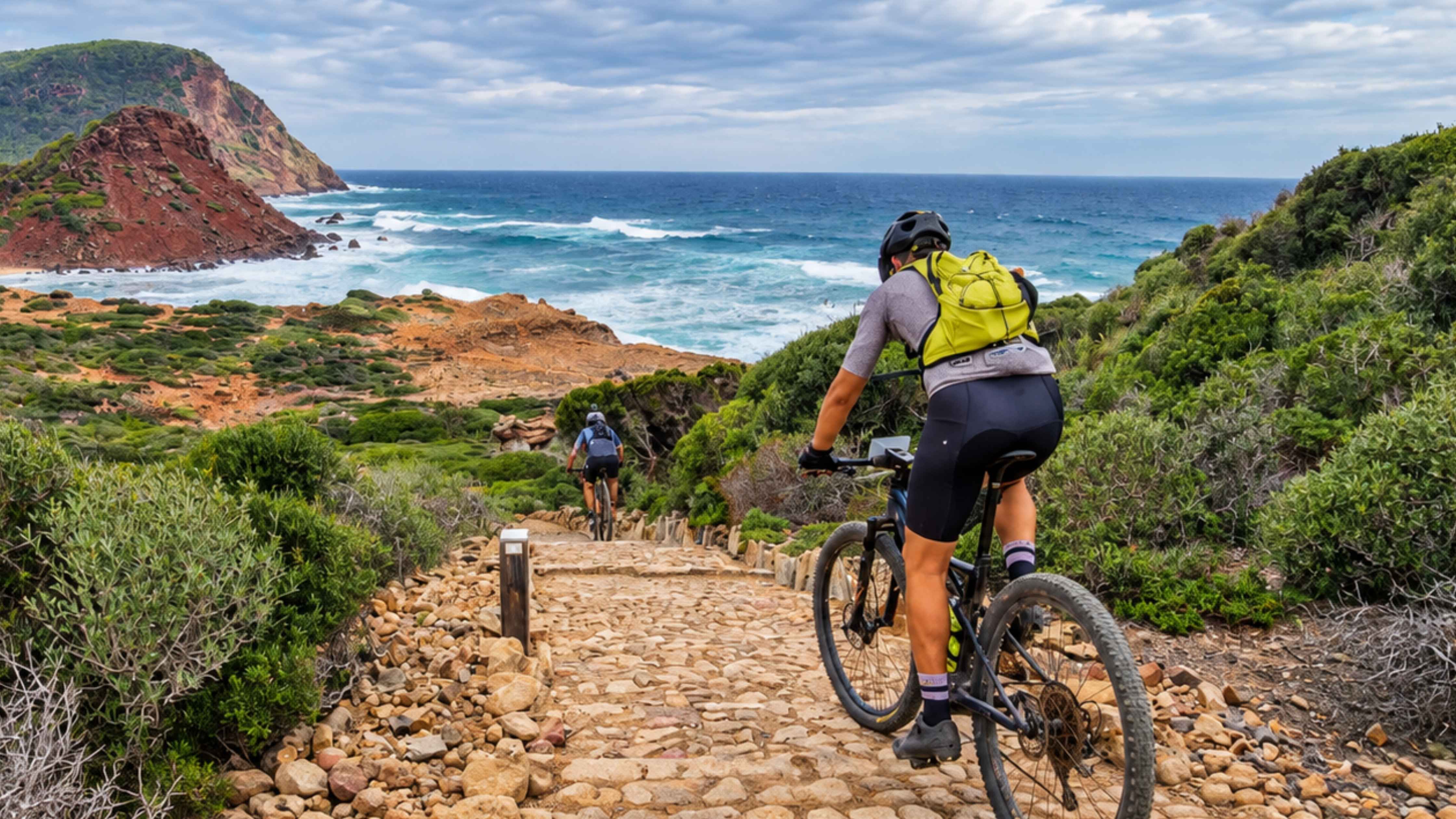 Participantes de la Volta Menorca BTT recorriendo Menorca en bicicleta de montaña